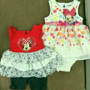 Girls 12 Months Pair of Minnie Mouse Outfits Disney Baby
